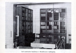 Del centralne knjižnice v Braillovem točkopisu iz leta 1918